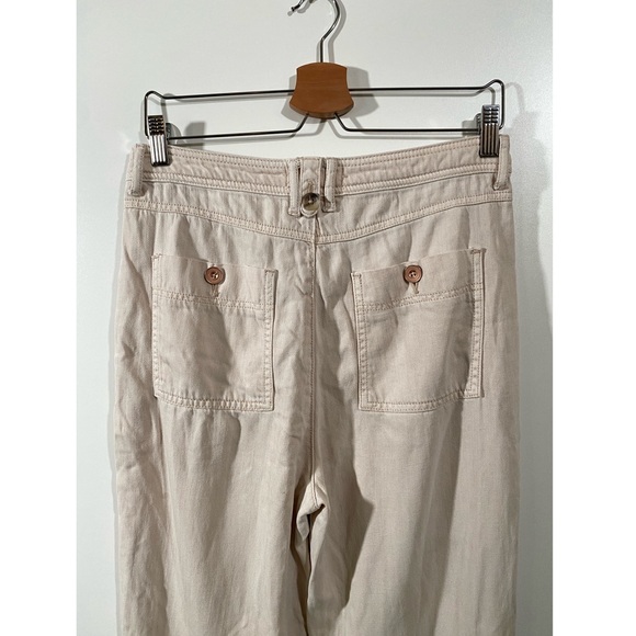 Anthropologie Retro Tapered Straight Jeans in Cream Size 28 Tencell Cotton Blend - Picture 5 of 9